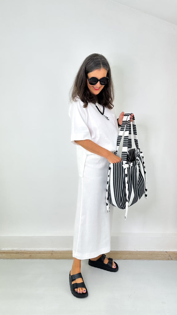 Nähbeispiel vom Panamastretch in der Farbe 'Frozen Yogurt'