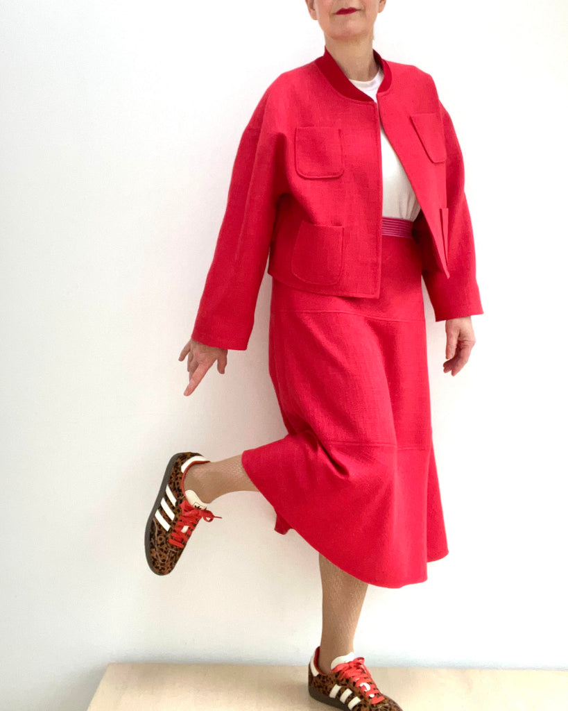 Nähbeispiel von unserem Chanel in der Farbe Korall