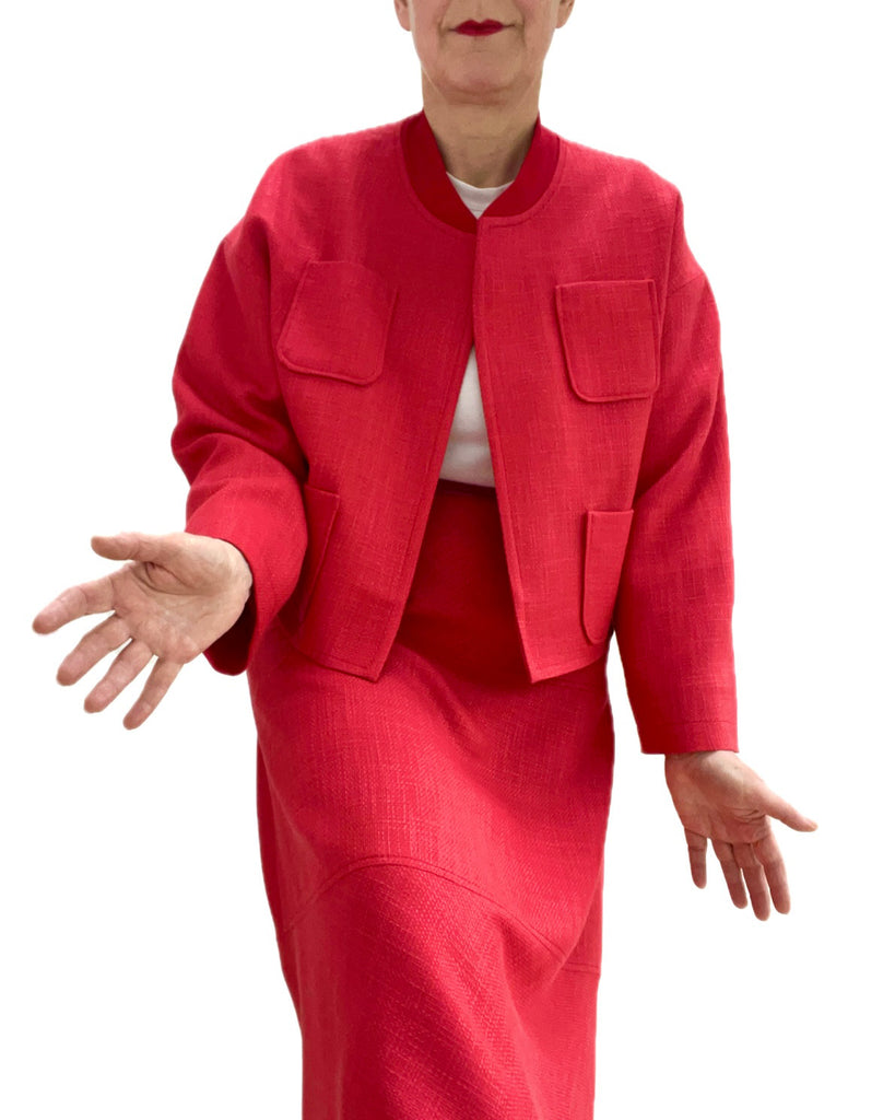 Nähbeispiel von unserem Chanel in der Farbe Korall