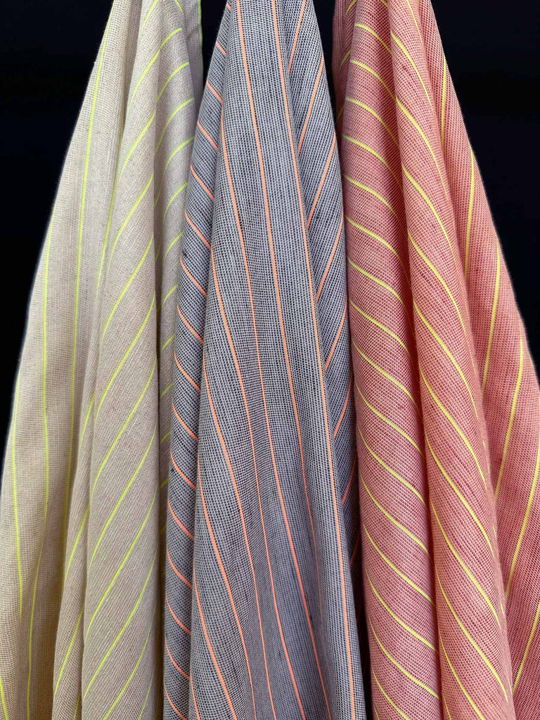 Unsere Leinenmix-Kollektion mit dezentem Neonstreifen