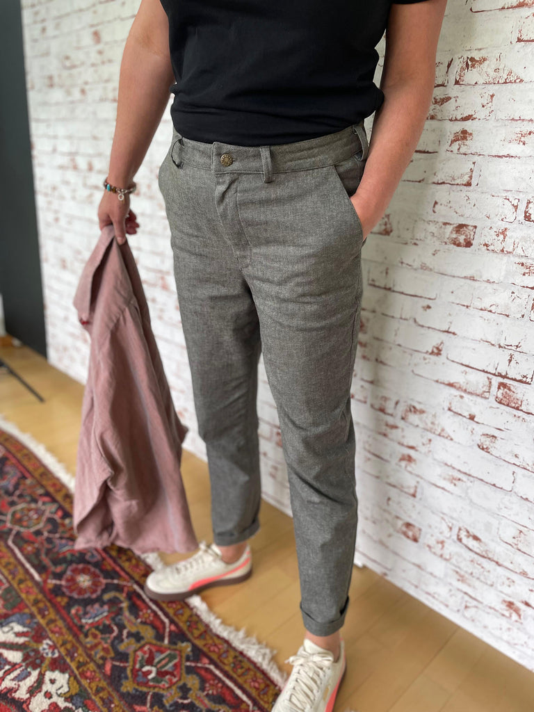 Nähbeispiel von unserem Denim in Khaki 