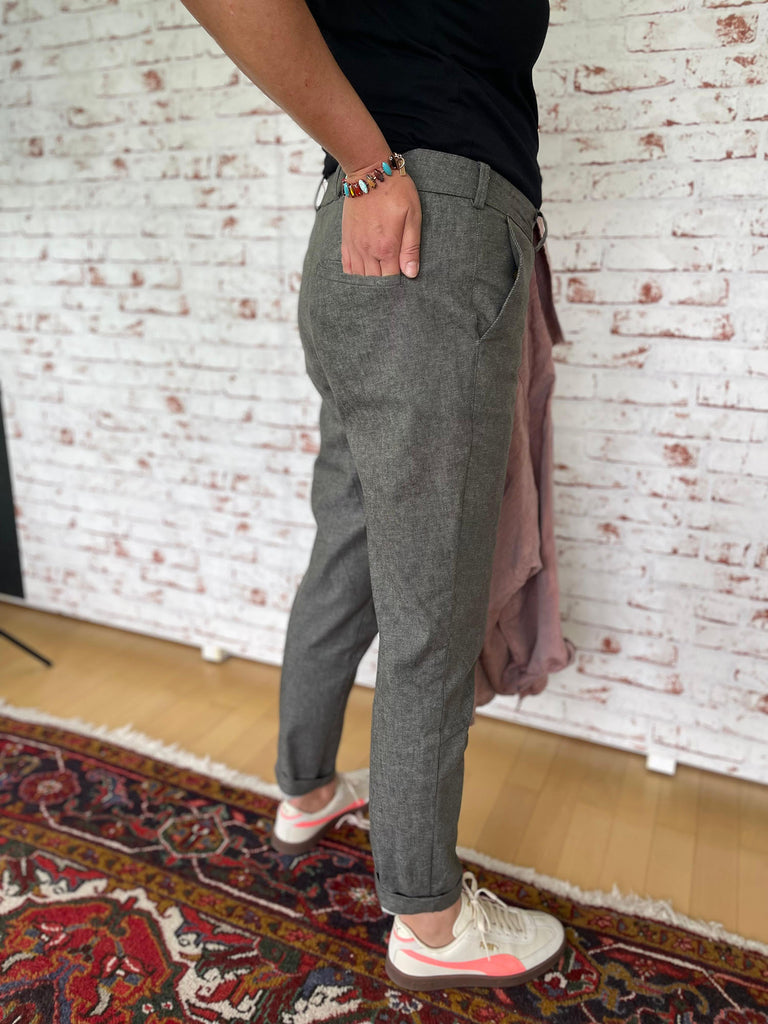 Nähbeispiel von unserem Denim in Khaki 