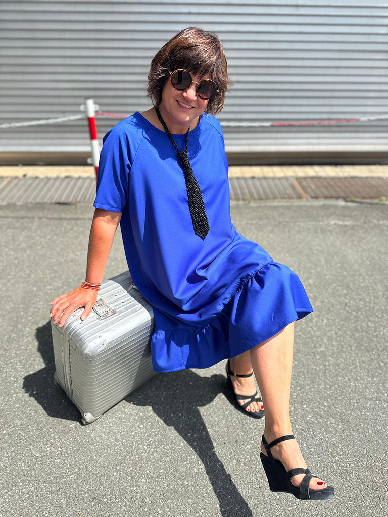 Nähbeispiel unserer Summerwool in der Farbe Saphir