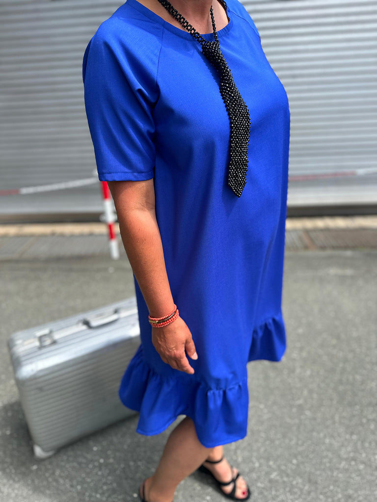 Nähbeispiel unserer Summerwool in der Farbe Saphir