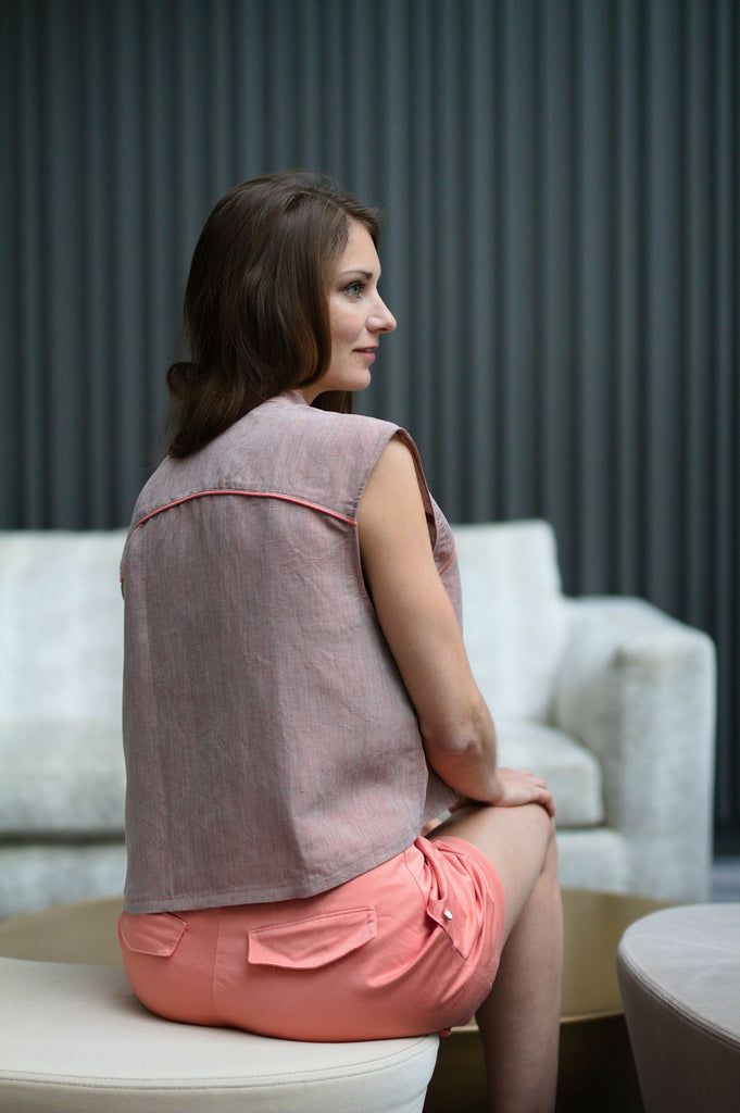 Nähbeispiel von unserem Washed Linen Peach 