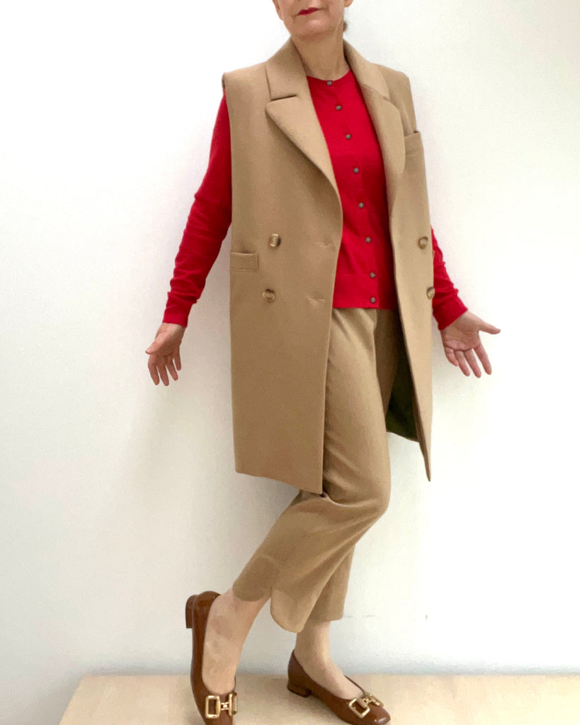 Longvest aus dem Tencel Flanell in Biscuit